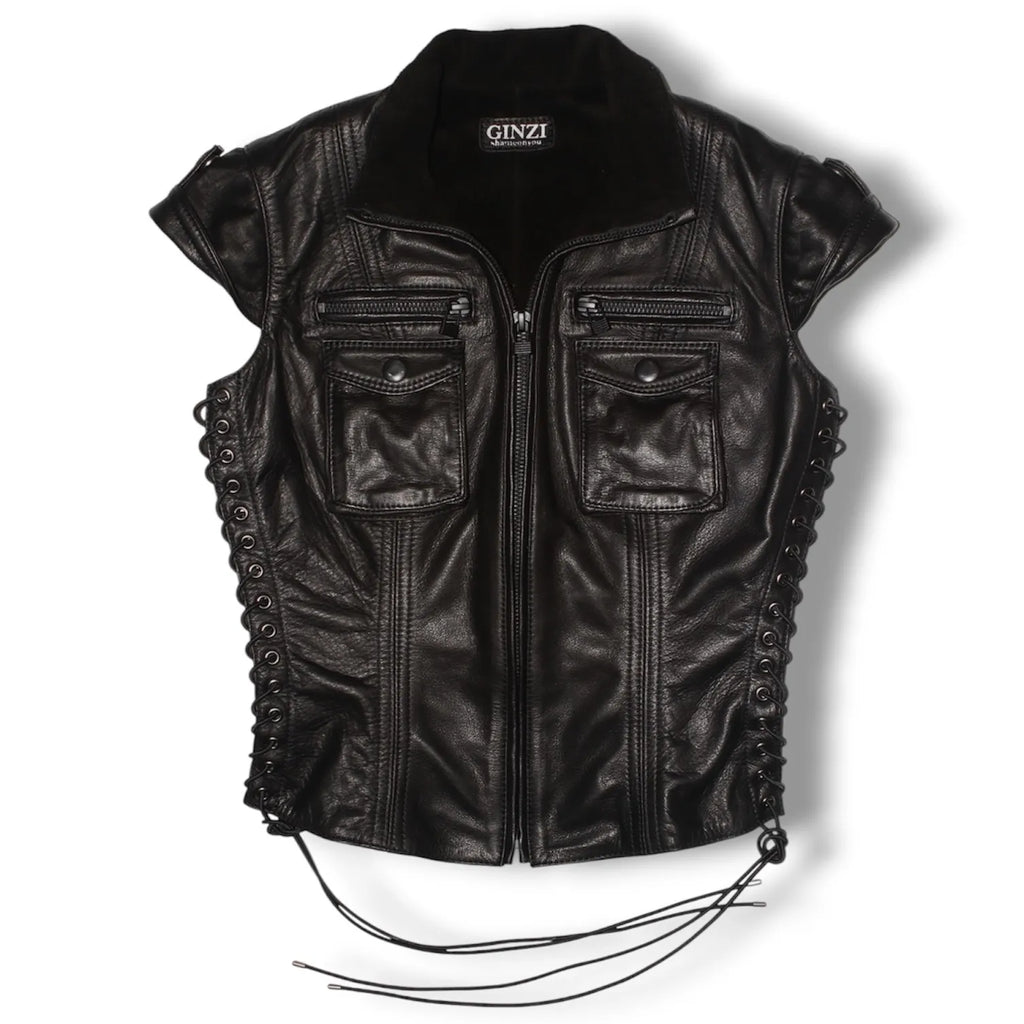 Lace-Up Leather Shirt