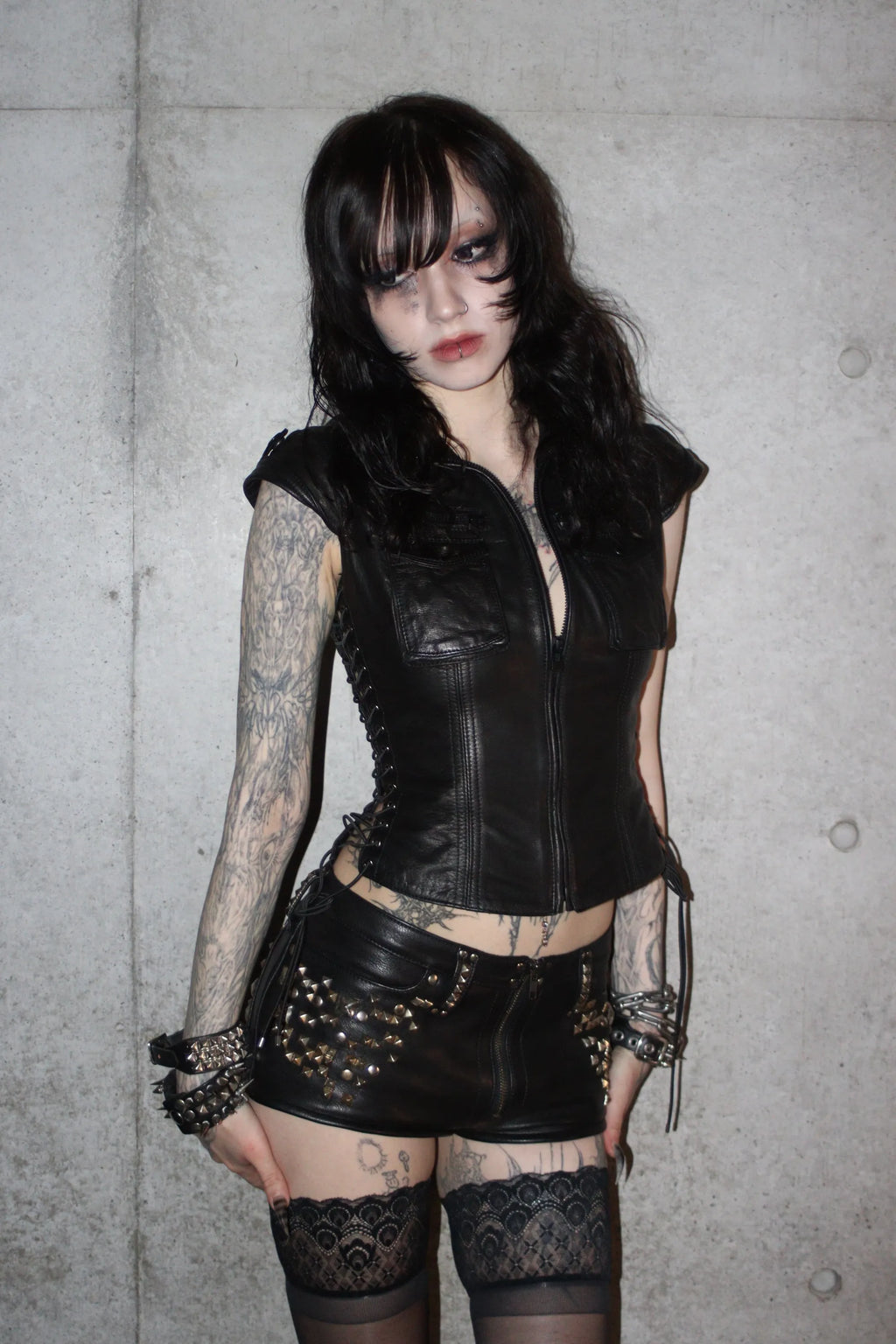 Lace-Up Leather Shirt